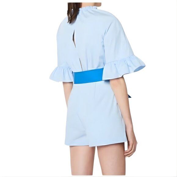 *BNWT* Sandro Rosalyn Blue Romper with Ruffle Details - US 8 (EU 40) - Picture 14 of 14